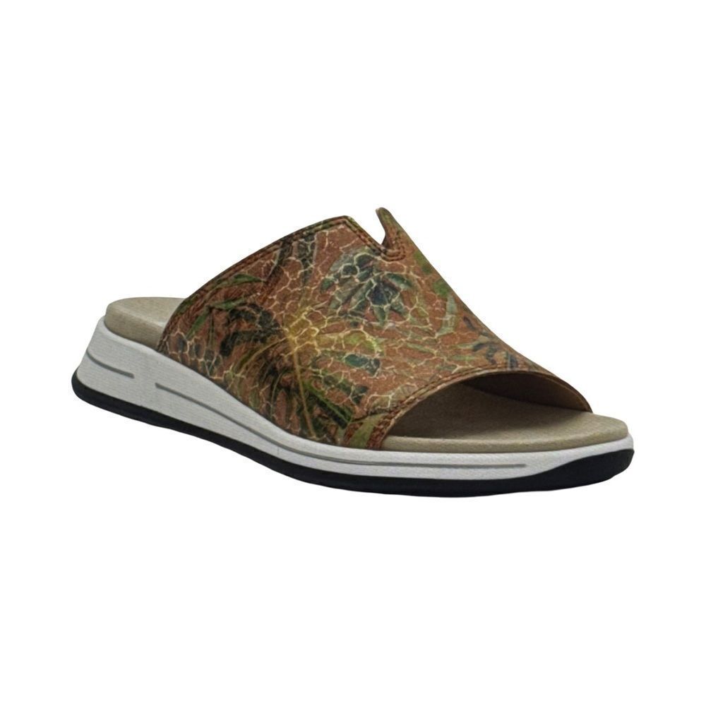 ARA ONELLA WOMEN’S SPORT SLIDE SANDAL. WHISKY MULTI JUNGLEKID PRINT.